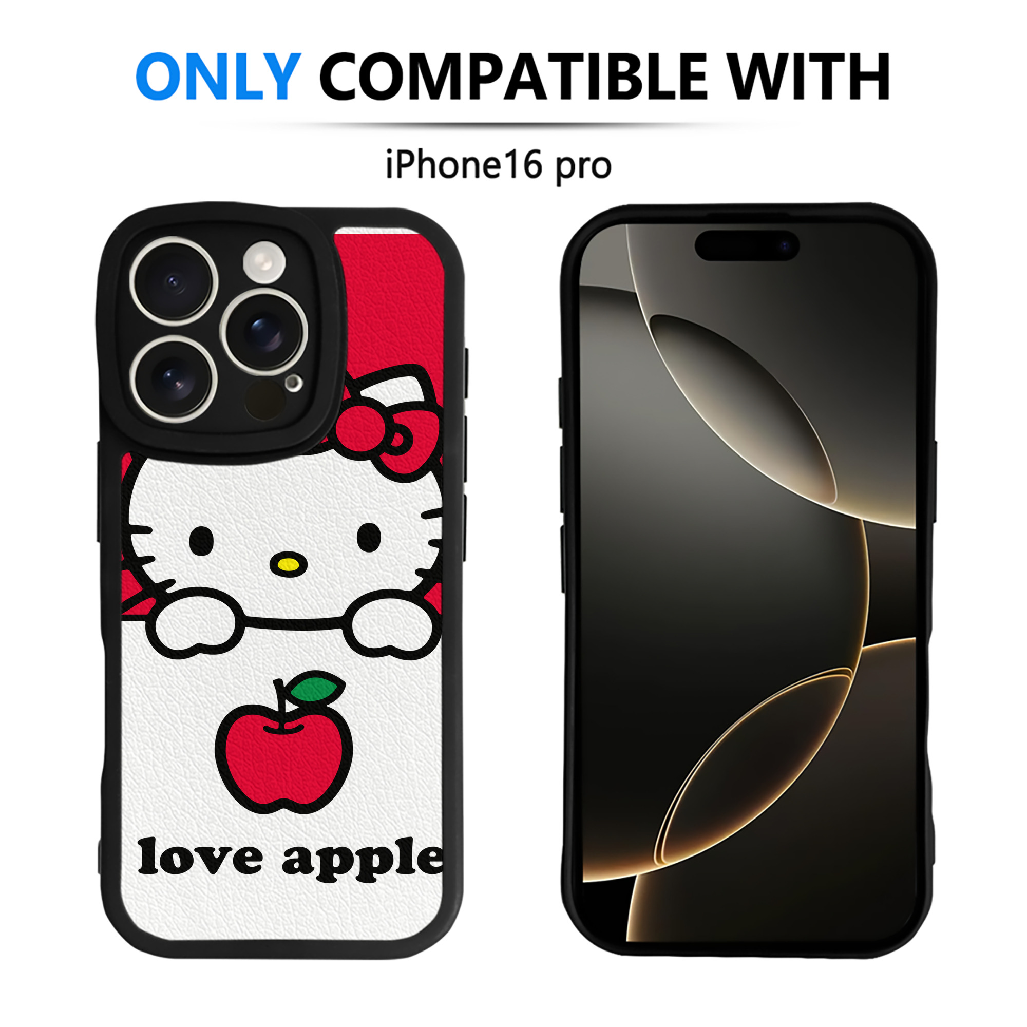 （画像用） Hello Kitty ハローキティ 【iPhone 16シリーズ対応】シリコンスマホケース（レザー調） 材質：シリコン